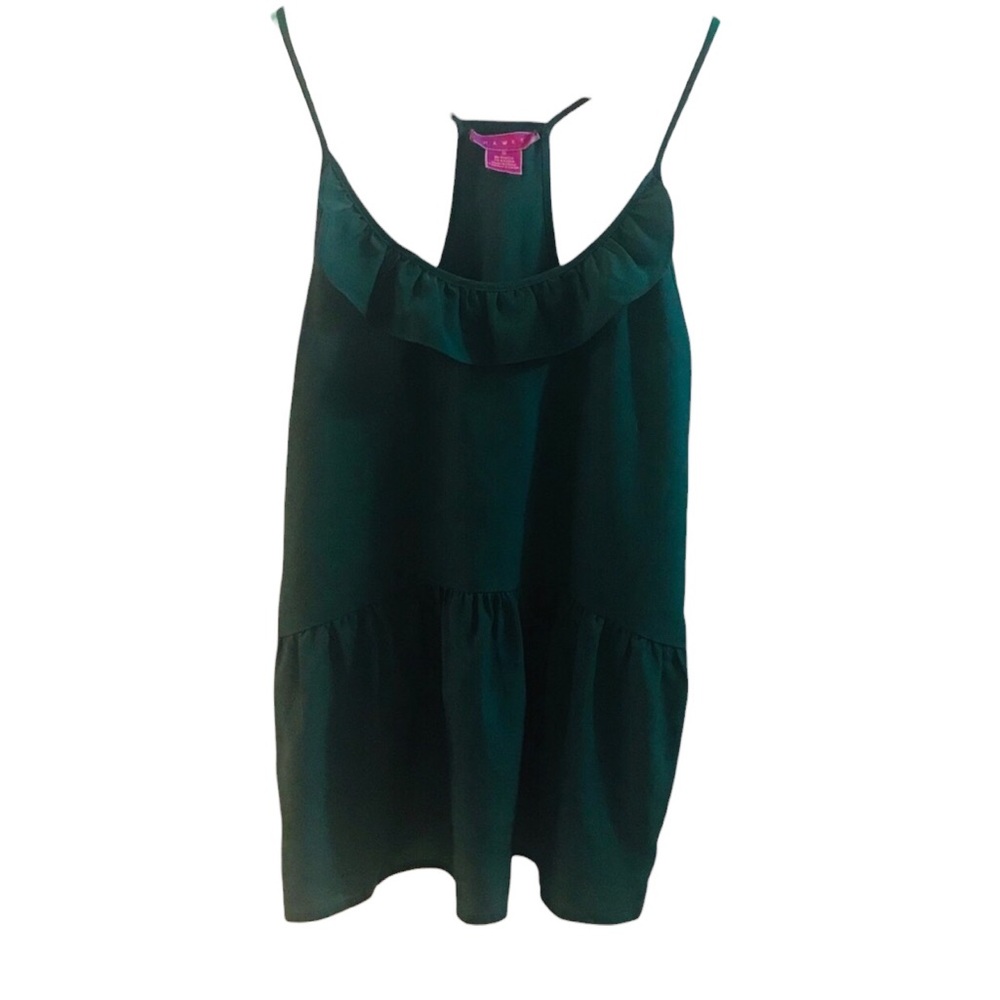 Hawks forest green peplum tank top